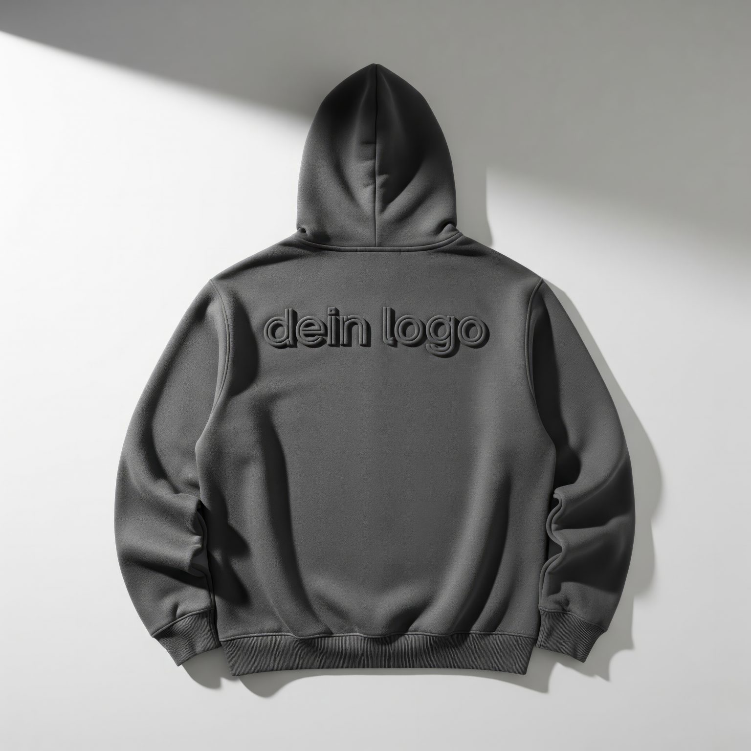 Grauer Hoodie mit 3D-Prägedruck