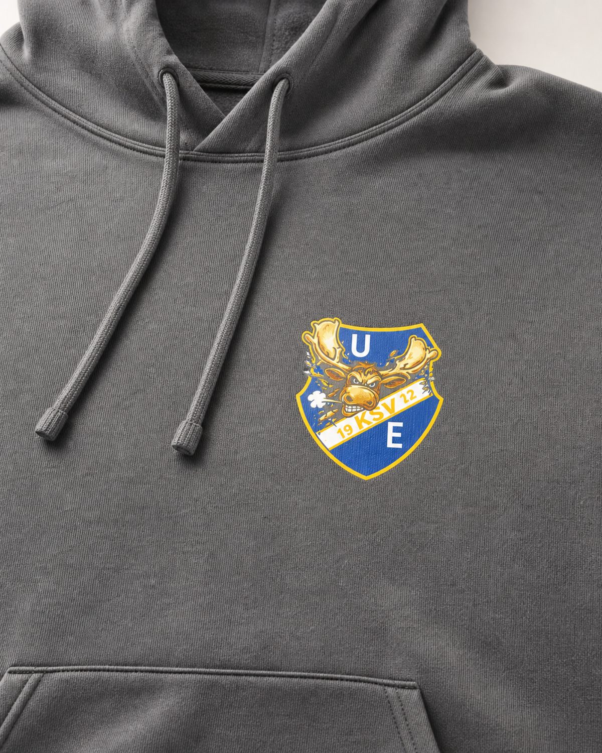 Grauer Hoodie mit mehrfarbigem KSV-Vereinswappen